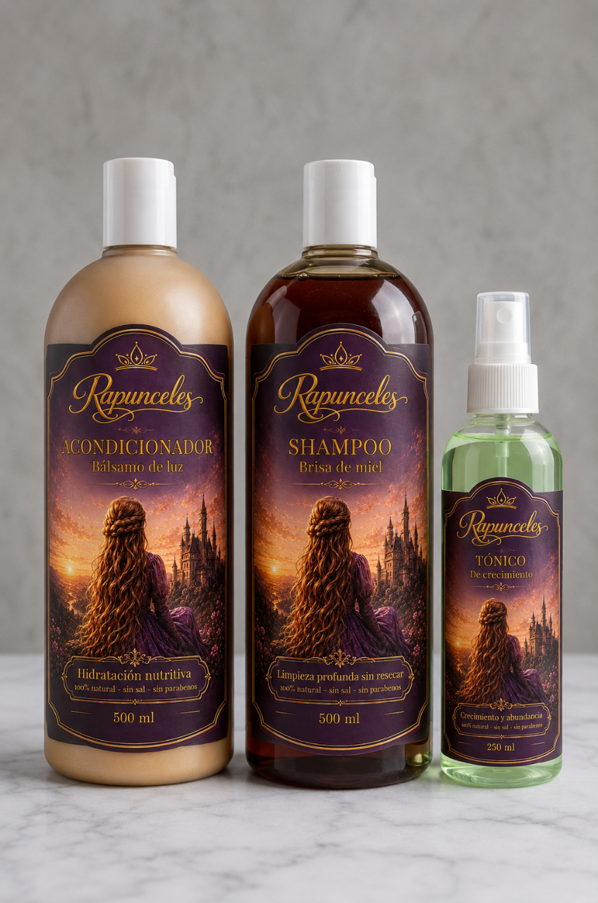 Shampoo, Acondicionador y Tónico Rapunceles